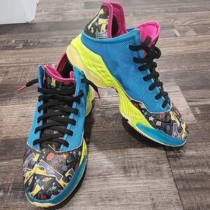 Nike LeBron 19 Low Shoes "LeBronival" Blue Citron Tint DM1058-500 Mens Size 9